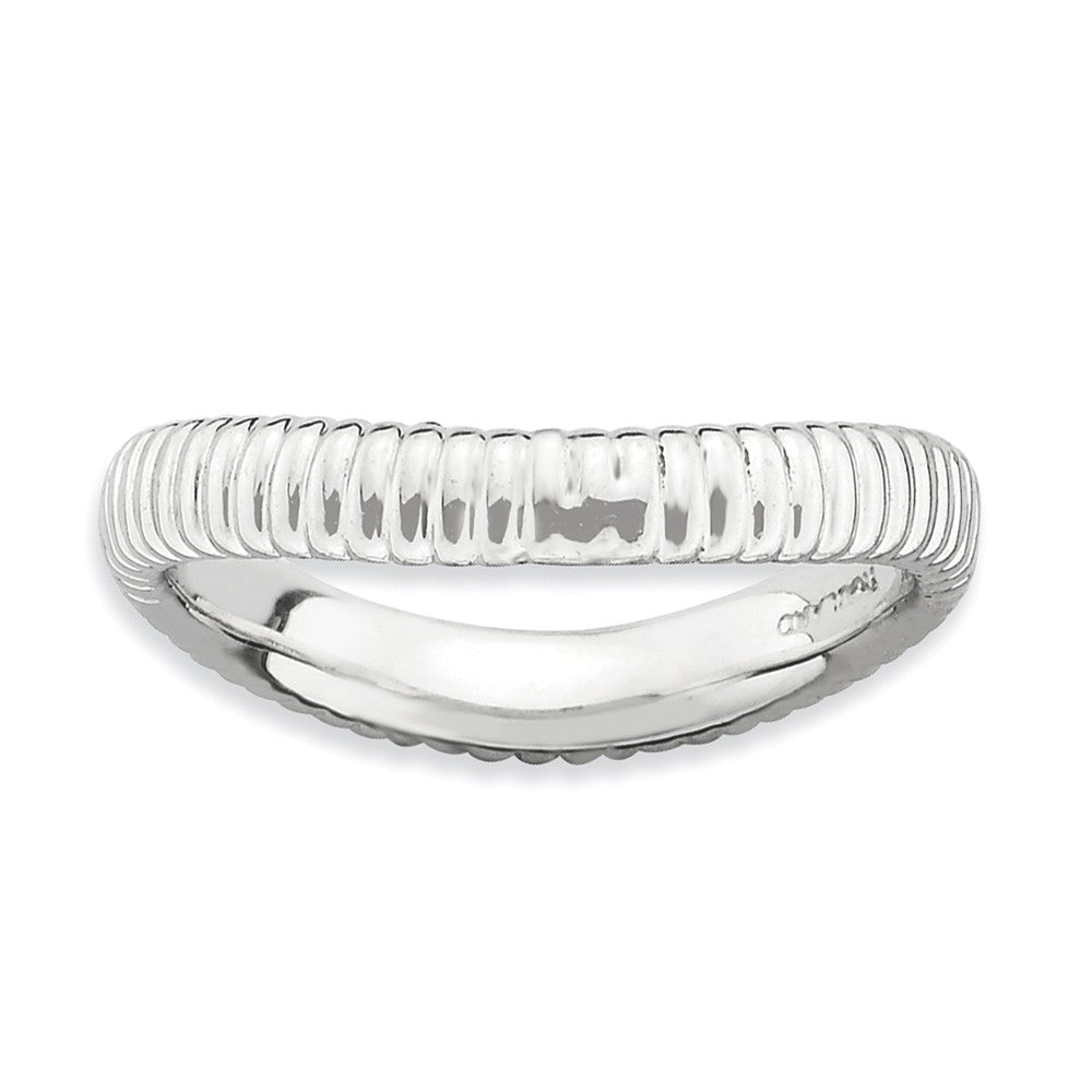 3.25mm Stackable Sterling Silver Curved Band, Item R9174 by The Black Bow Jewelry Co.