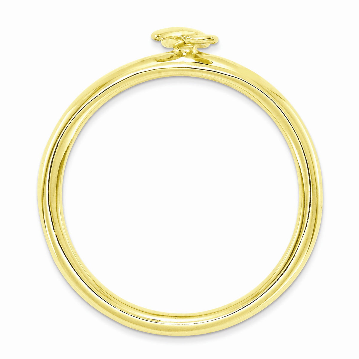 Alternate view of the 2.5mm Stackable 14K Yellow Gold Plated Silver Awareness Ribbon Ring by The Black Bow Jewelry Co.