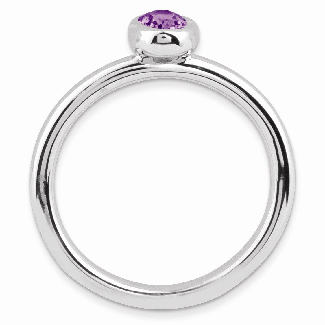 Alternate view of the Sterling Silver Stackable Oval Pink Tourmaline Solitaire Ring by The Black Bow Jewelry Co.