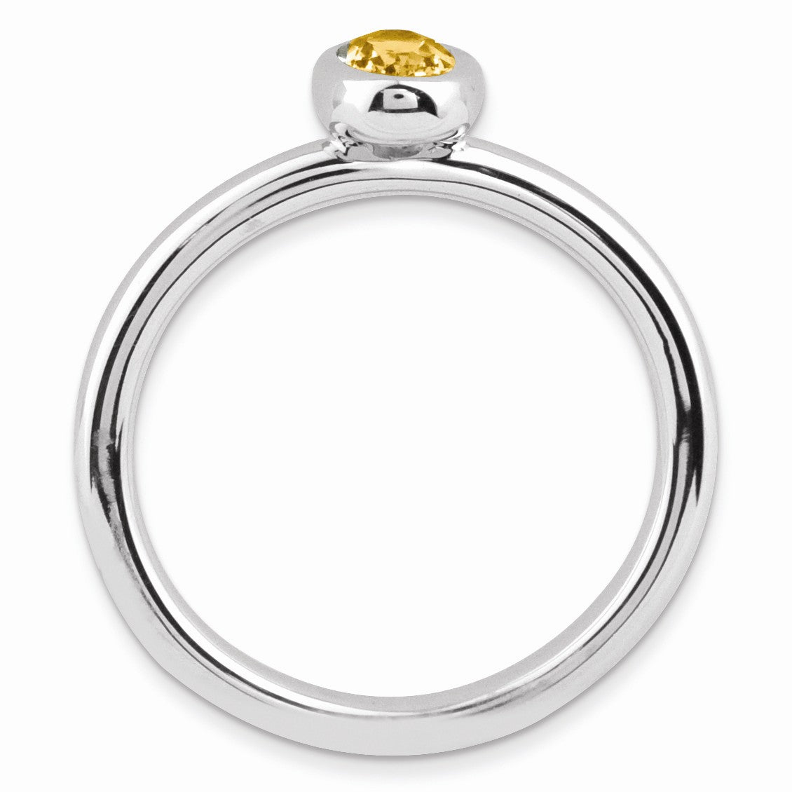 Alternate view of the Sterling Silver Stackable Oval Citrine Solitaire Ring by The Black Bow Jewelry Co.