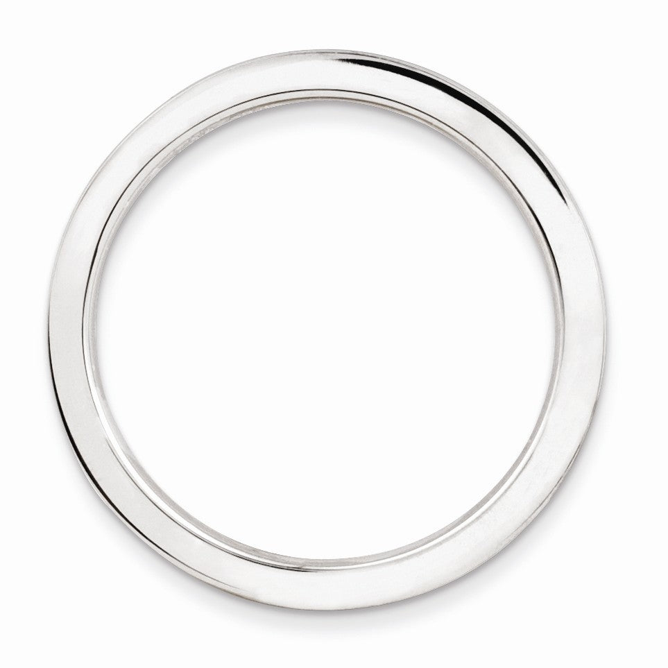 Alternate view of the 1.5mm Sterling Silver Stackable White Enameled Band by The Black Bow Jewelry Co.