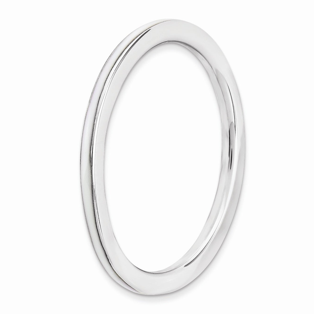 Alternate view of the 1.5mm Sterling Silver Stackable White Enameled Band by The Black Bow Jewelry Co.