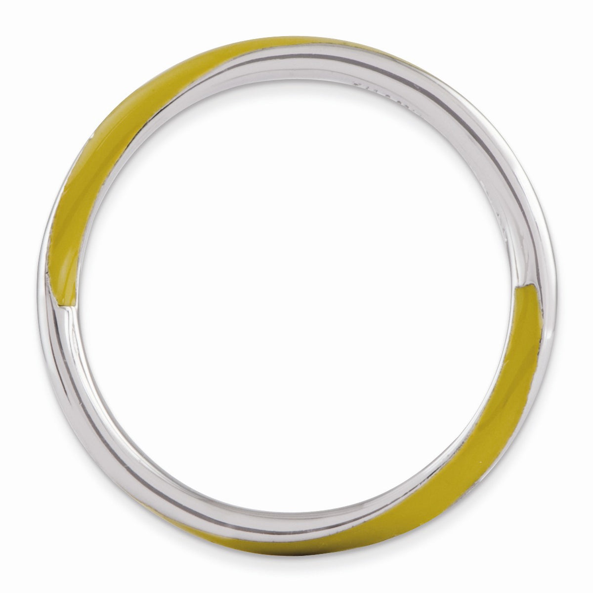 Alternate view of the 2.5mm Silver Twisted Yellow Enameled Stackable Band by The Black Bow Jewelry Co.