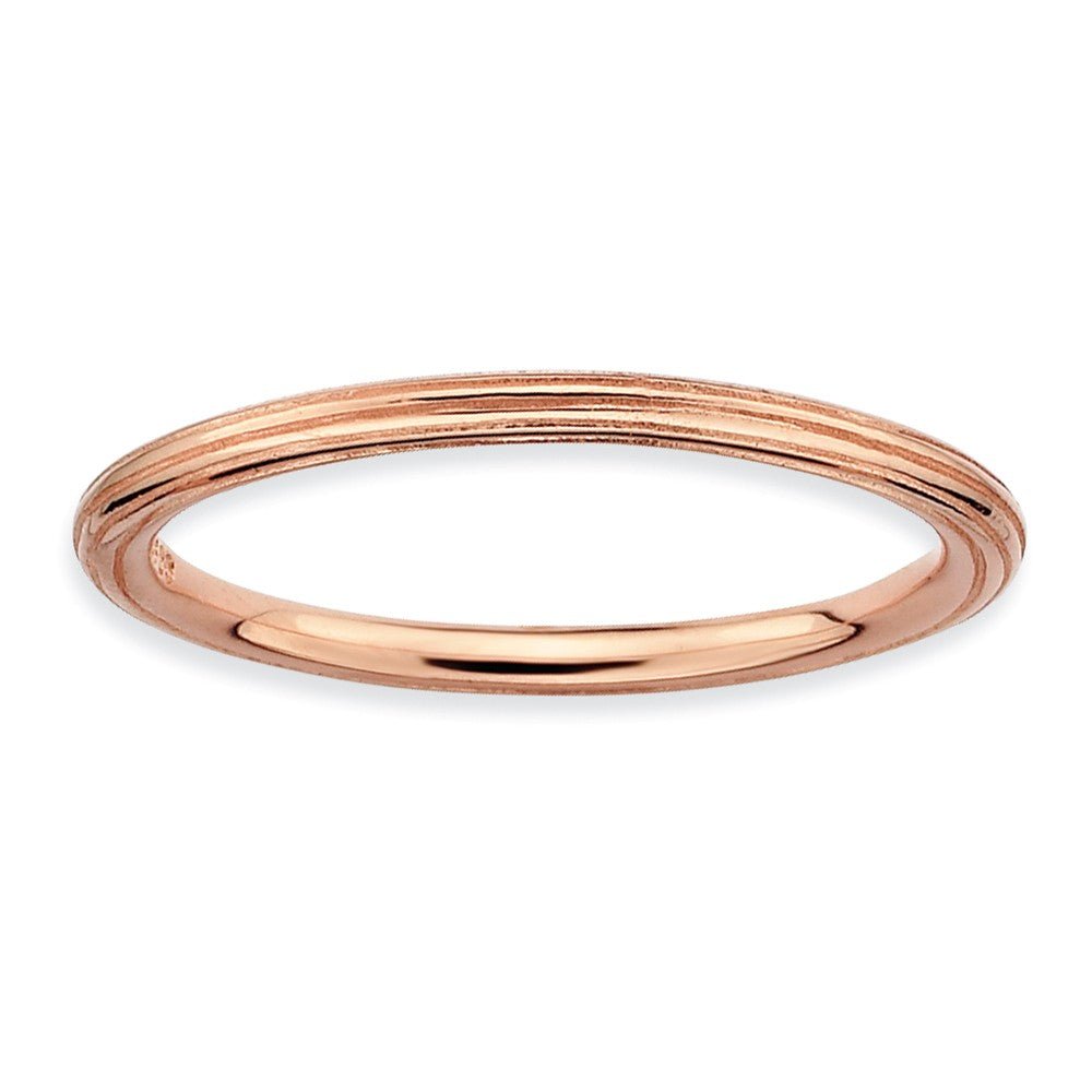 1.5mm Stackable 14K Rose Gold Plated Silver Simply Elegant Band, Item R9516 by The Black Bow Jewelry Co.