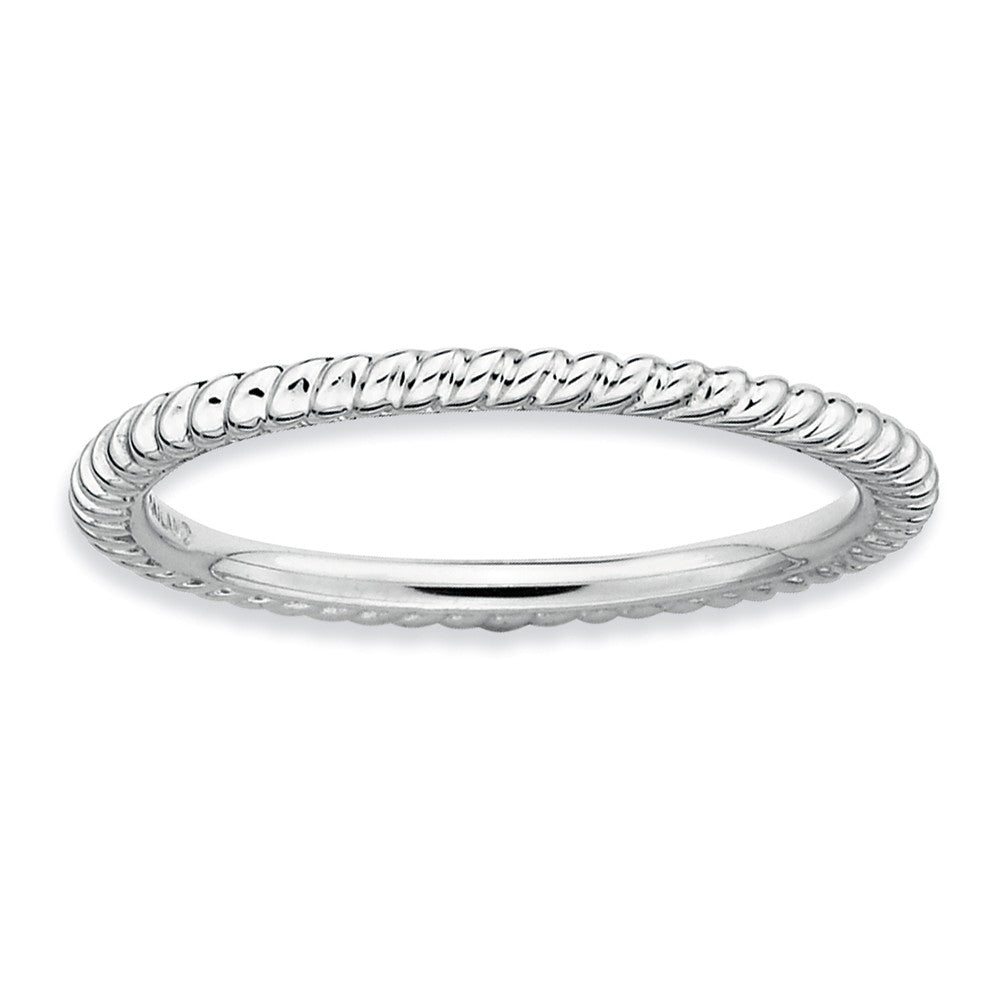 1.5mm Stackable Sterling Silver Twisted Band, Item R9519 by The Black Bow Jewelry Co.