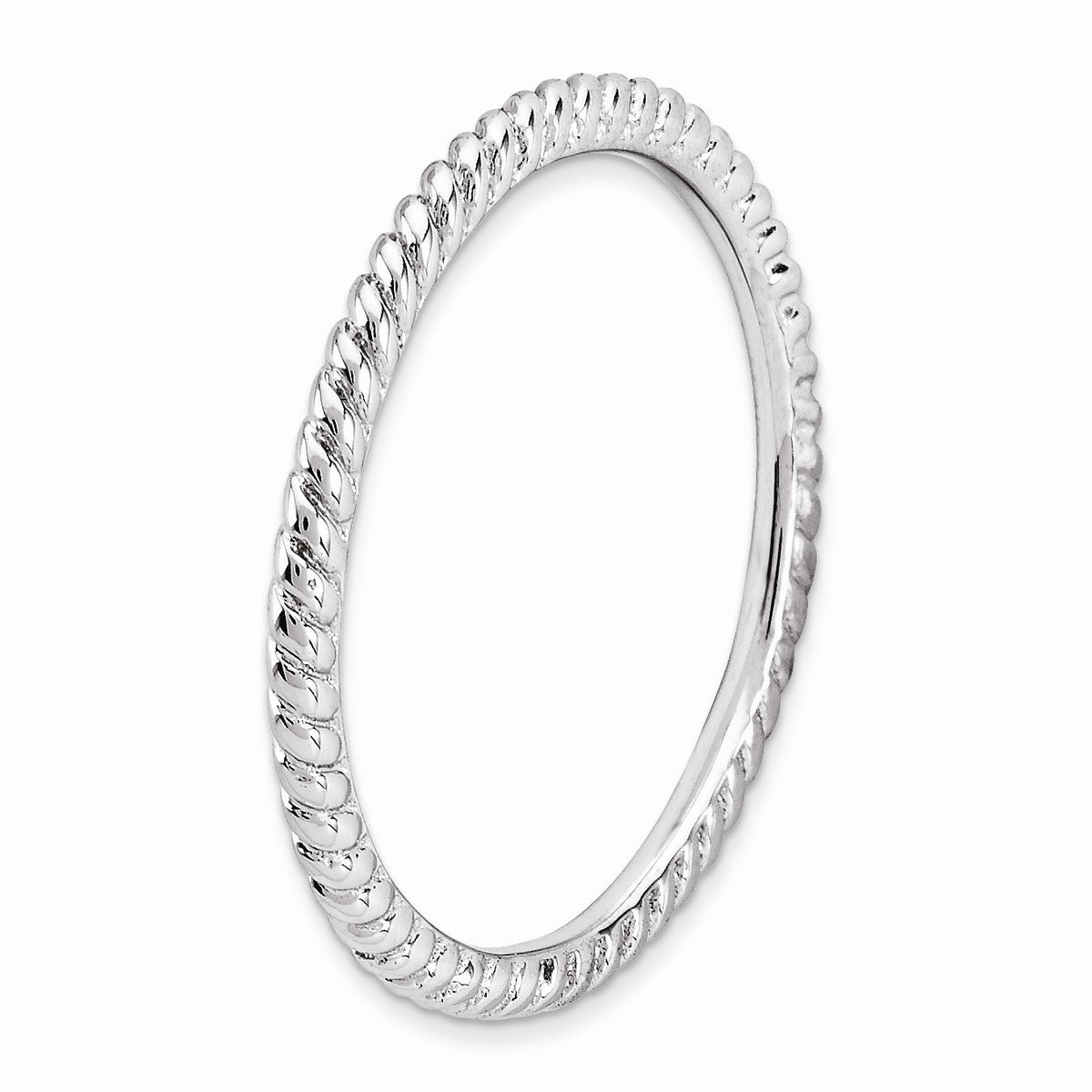 Alternate view of the 1.5mm Stackable Sterling Silver Twisted Band by The Black Bow Jewelry Co.