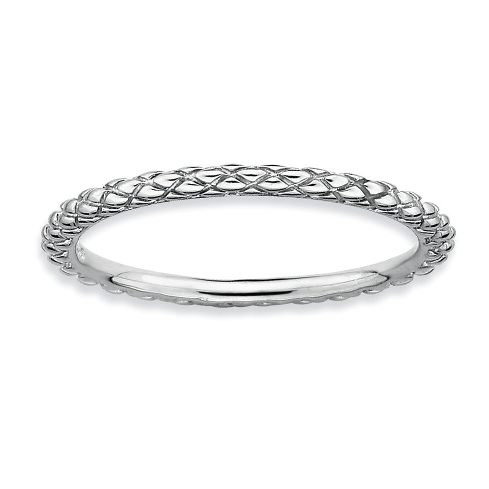 1.5mm Stackable Sterling Silver Crisscross Band, Item R9523 by The Black Bow Jewelry Co.