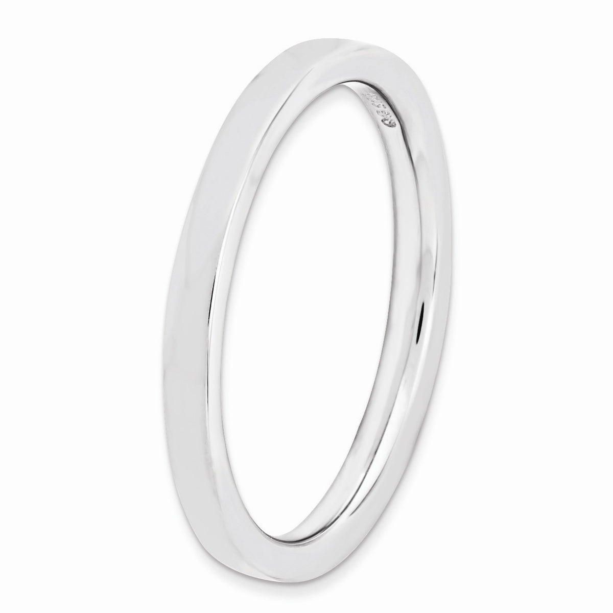 Alternate view of the 2.25mm Stackable Sterling Silver Semi Rounded Band by The Black Bow Jewelry Co.