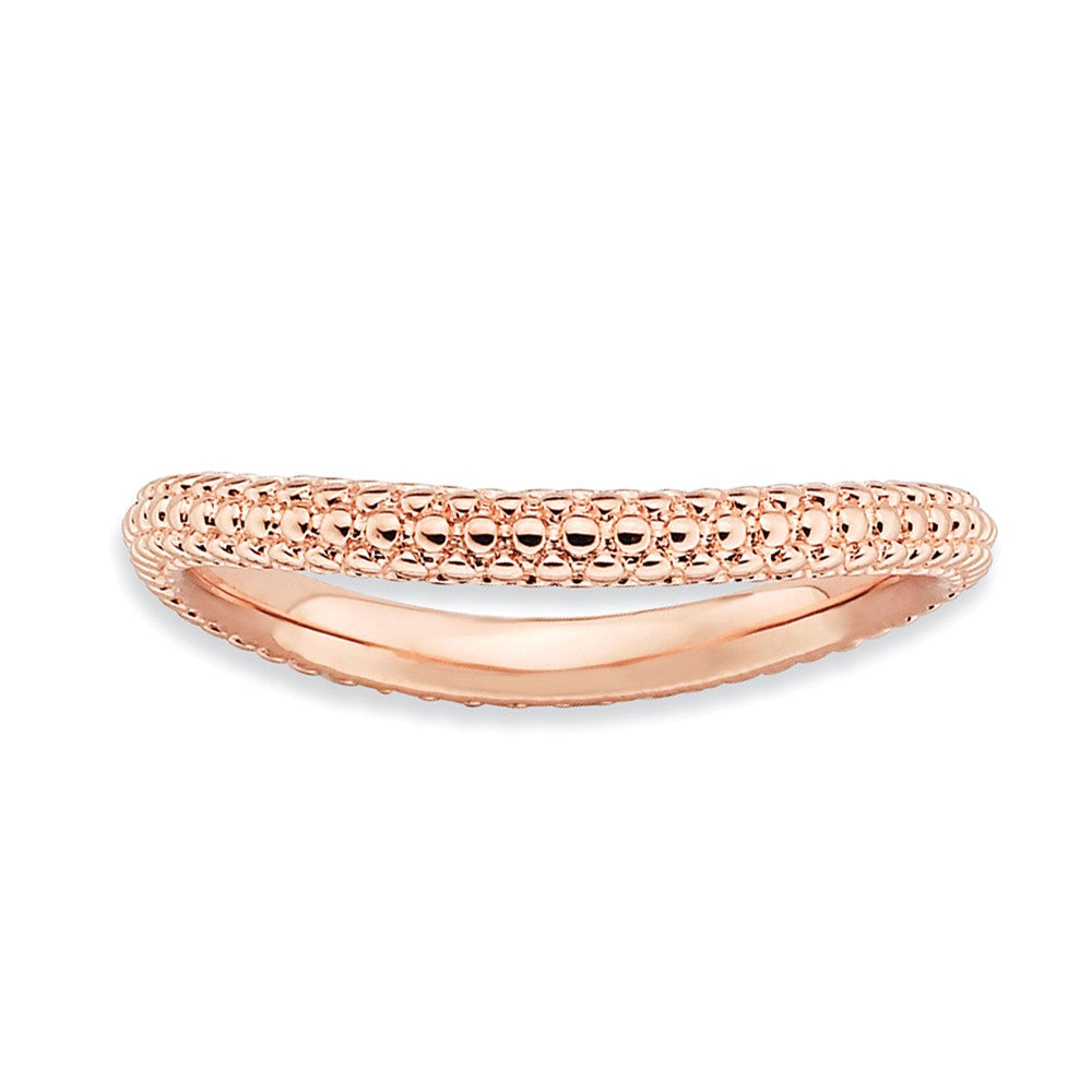 2.25mm Stackable 14K Rose Gold Plated Silver Curved Band, Item R9615 by The Black Bow Jewelry Co.