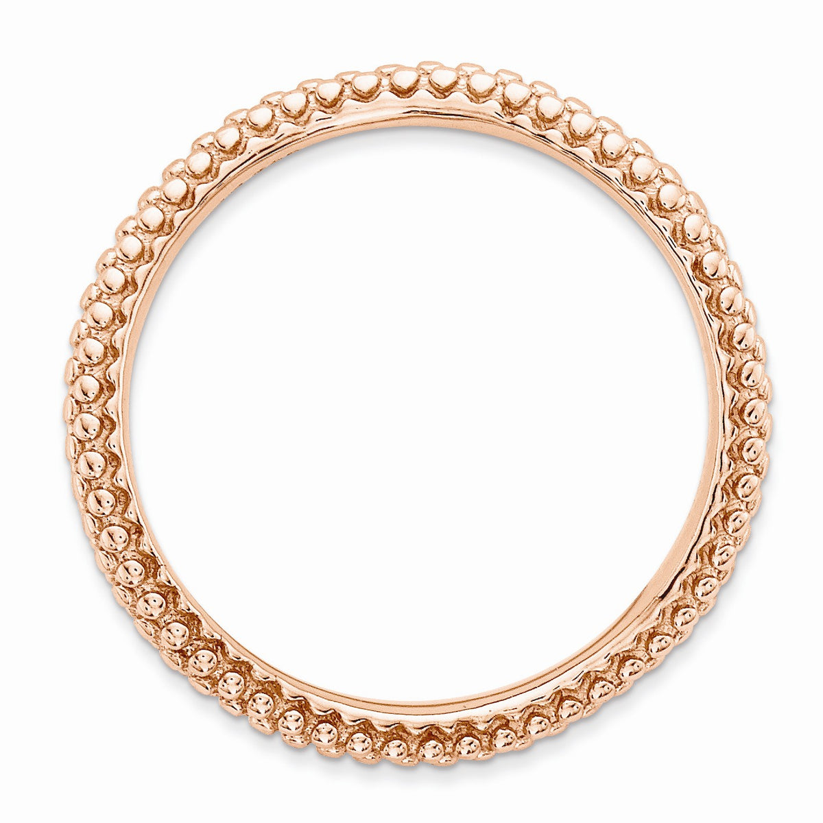 Alternate view of the 2.25mm Stackable 14K Rose Gold Plated Silver Curved Band by The Black Bow Jewelry Co.