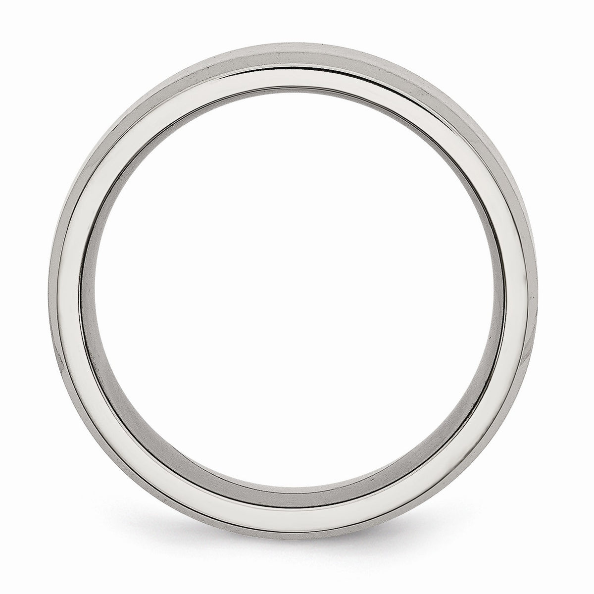Alternate view of the Stainless Steel Flat Beveled Edge 8mm Comfort Fit Band by The Black Bow Jewelry Co.