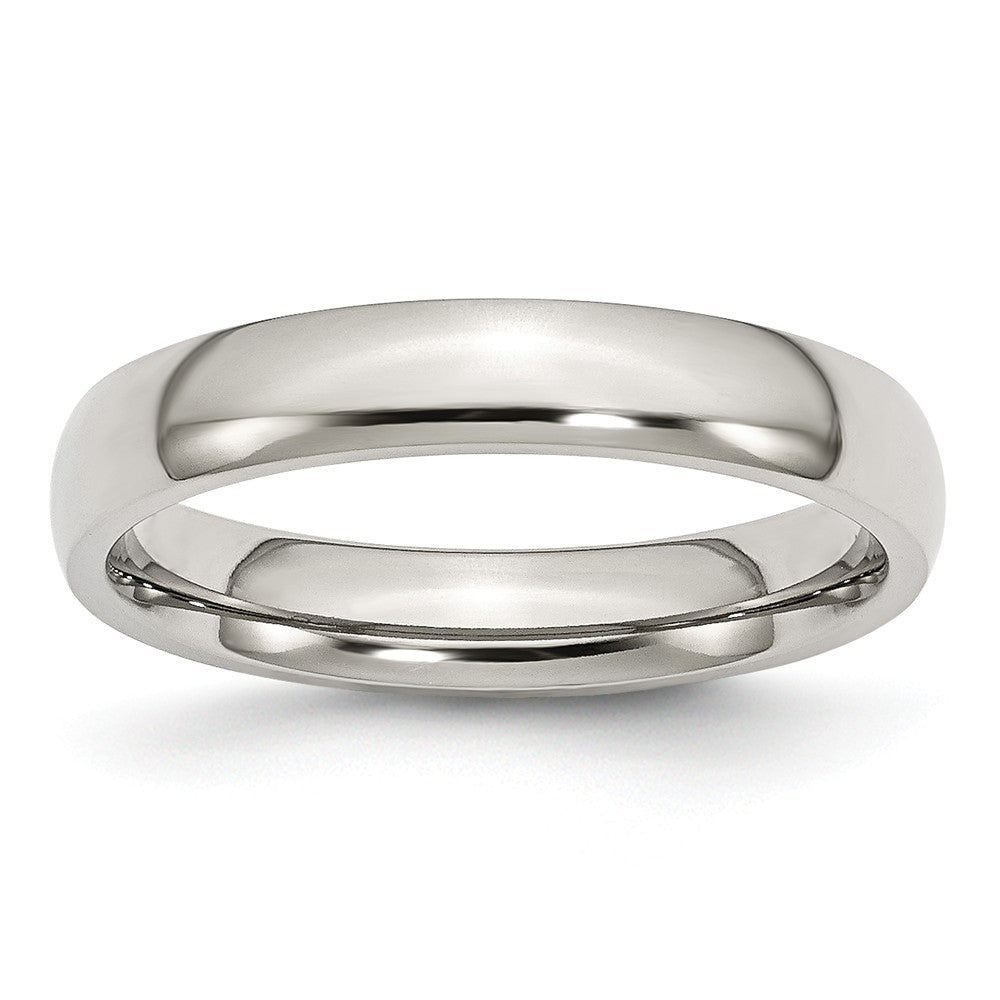 Stainless Steel Domed 4mm Polished Comfort Fit Band, Item R9786 by The Black Bow Jewelry Co.