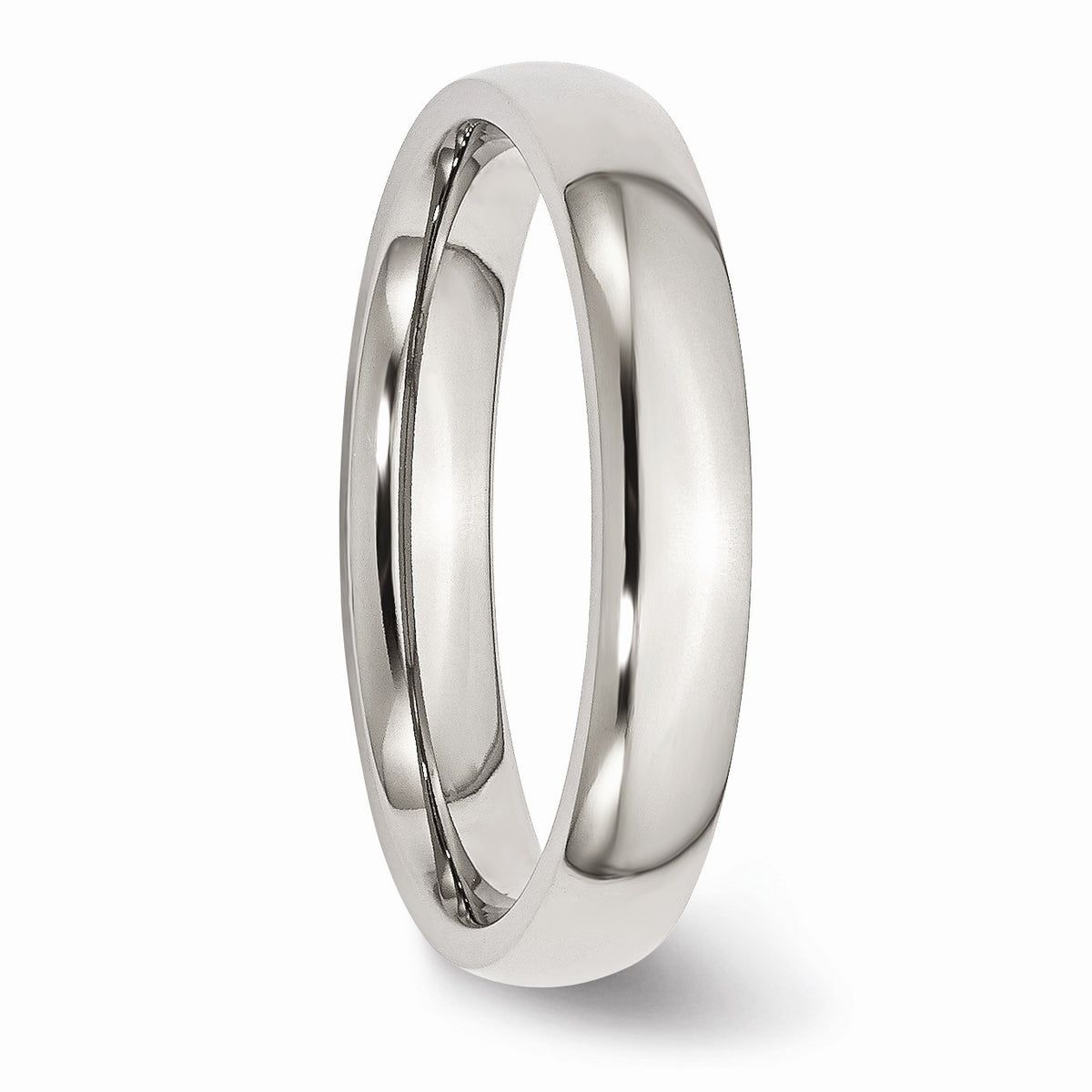 Alternate view of the Stainless Steel Domed 4mm Polished Comfort Fit Band by The Black Bow Jewelry Co.