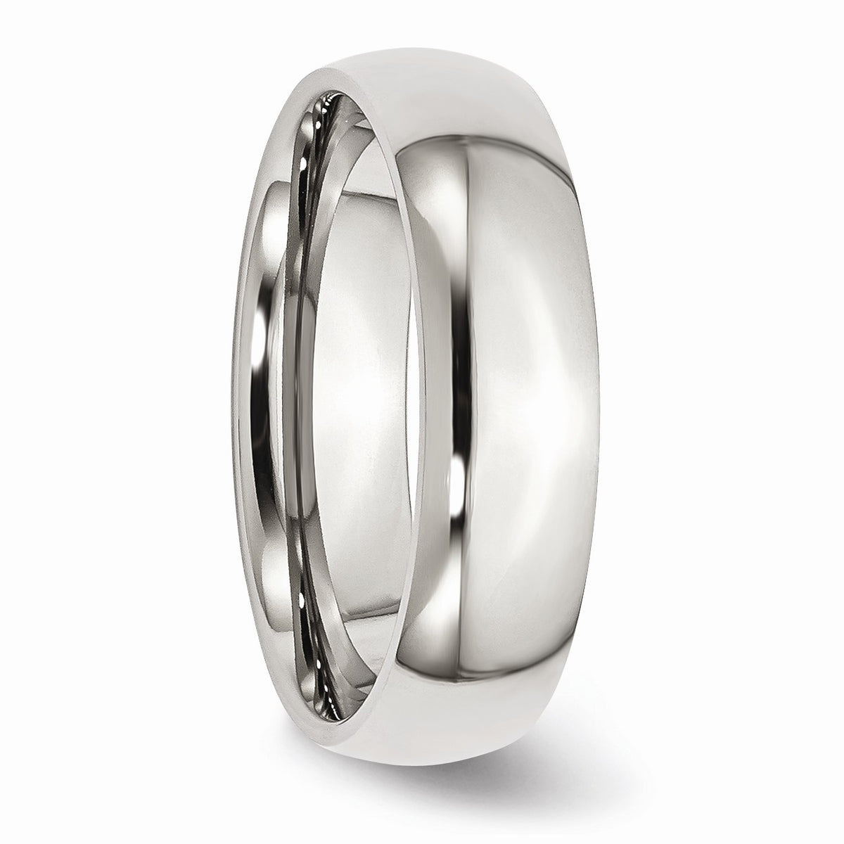 Alternate view of the Stainless Steel Domed 6mm Polished Comfort Fit Band by The Black Bow Jewelry Co.
