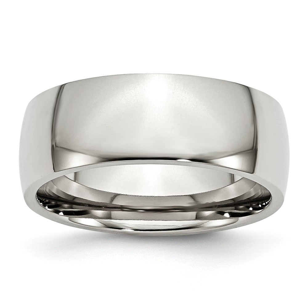 Stainless Steel Domed 8mm Polished Comfort Fit Band, Item R9788 by The Black Bow Jewelry Co.