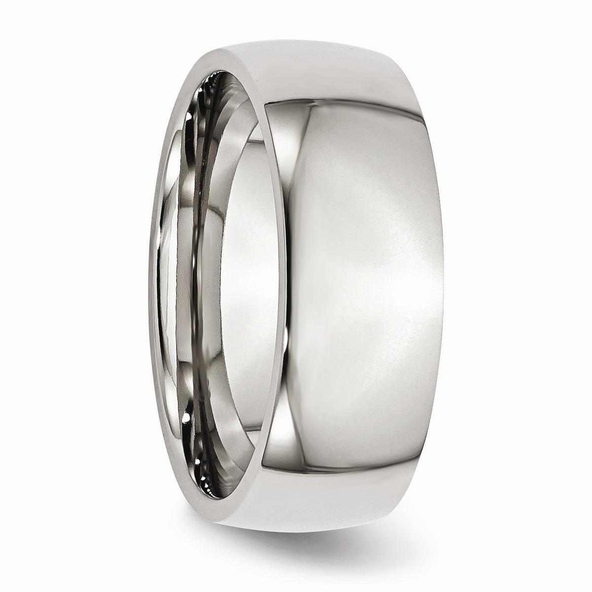 Alternate view of the Stainless Steel Domed 8mm Polished Comfort Fit Band by The Black Bow Jewelry Co.