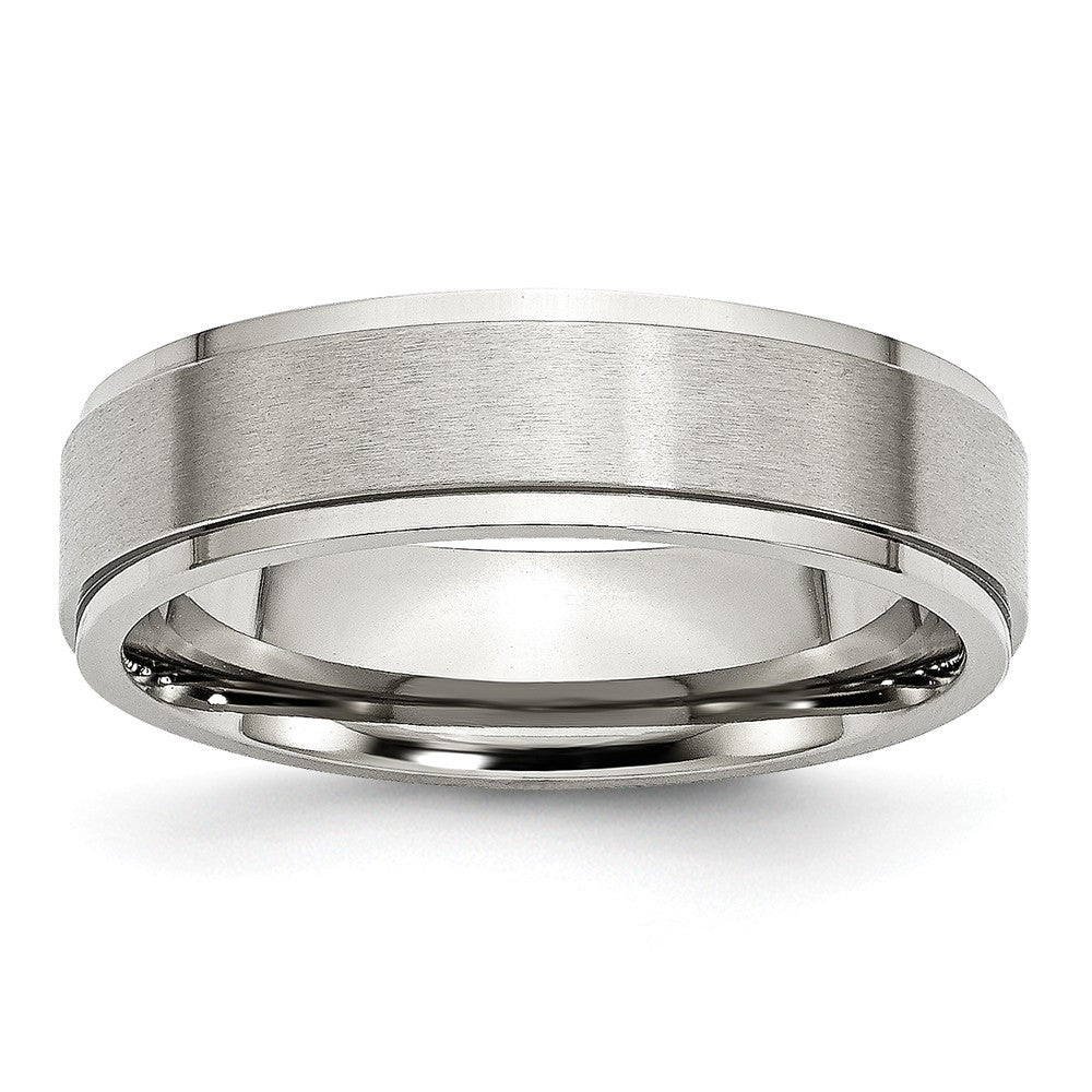 Stainless Steel, 6mm Unisex Dual Finished Comfort Fit Band, Item R9789 by The Black Bow Jewelry Co.