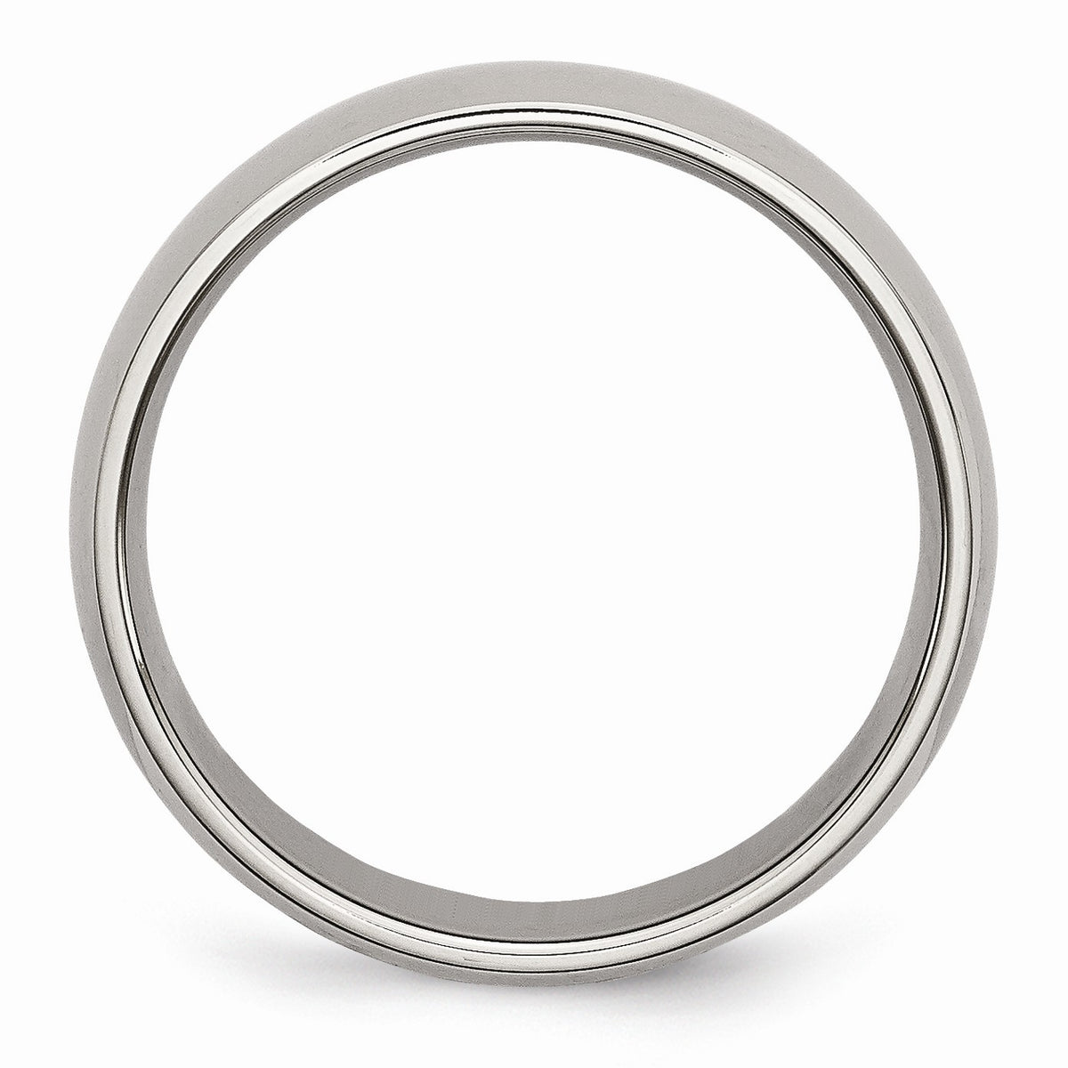 Alternate view of the Titanium 6mm Polished Domed Comfort Fit Band by The Black Bow Jewelry Co.