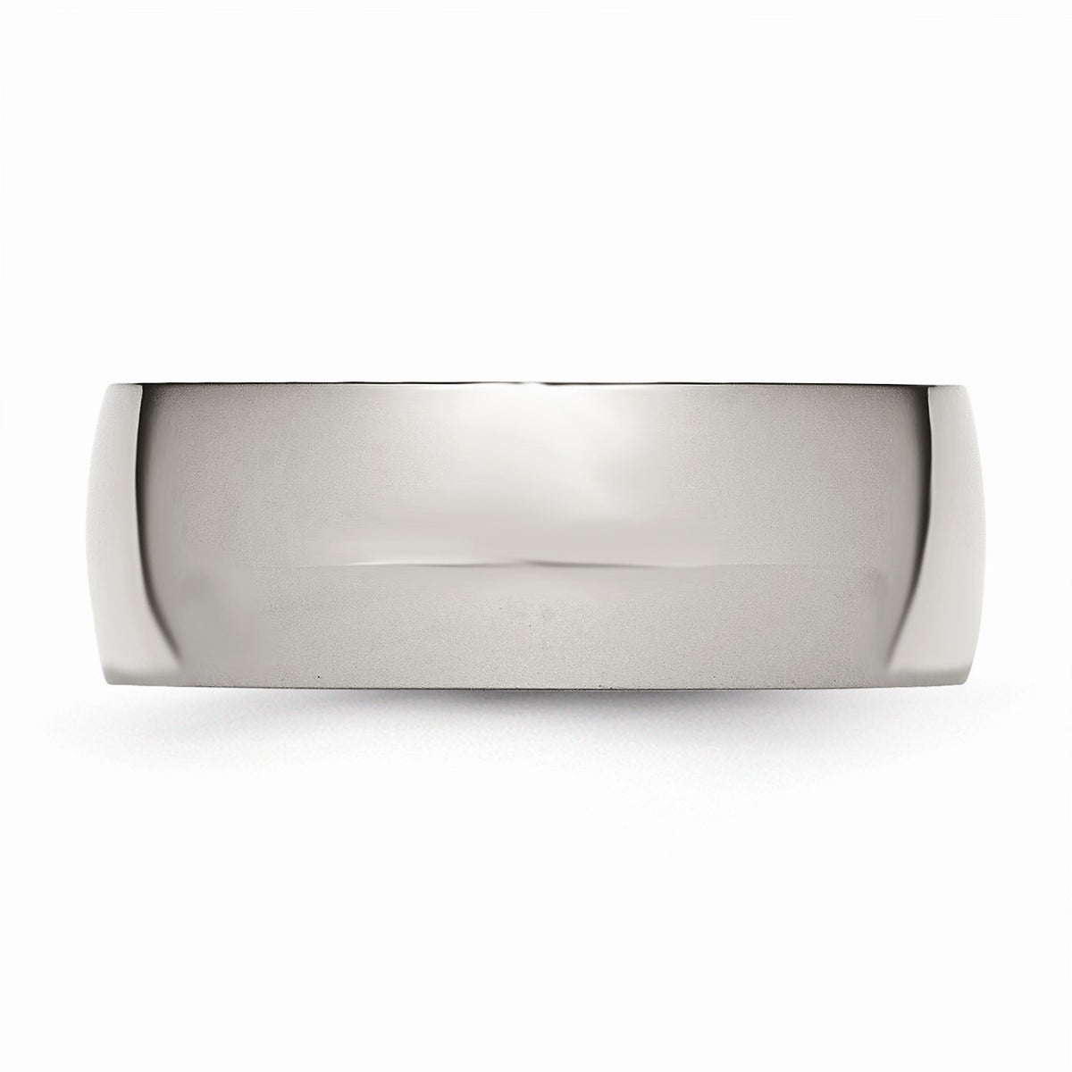 Alternate view of the Titanium 8mm Polished Domed Comfort Fit Band by The Black Bow Jewelry Co.
