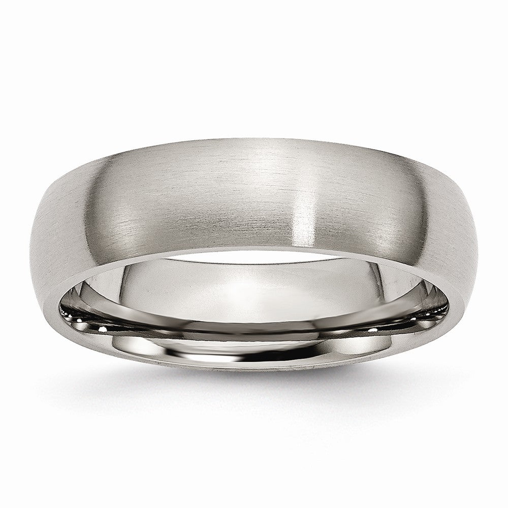 Titanium 6mm Brushed Domed Comfort Fit Band, Item R9800 by The Black Bow Jewelry Co.