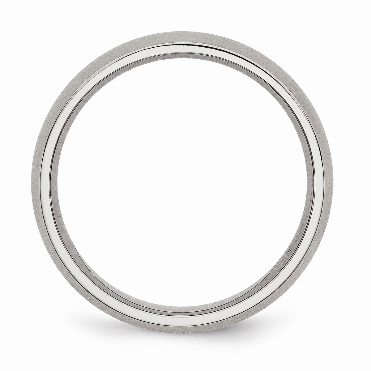 Alternate view of the Titanium 6mm Brushed Domed Comfort Fit Band by The Black Bow Jewelry Co.
