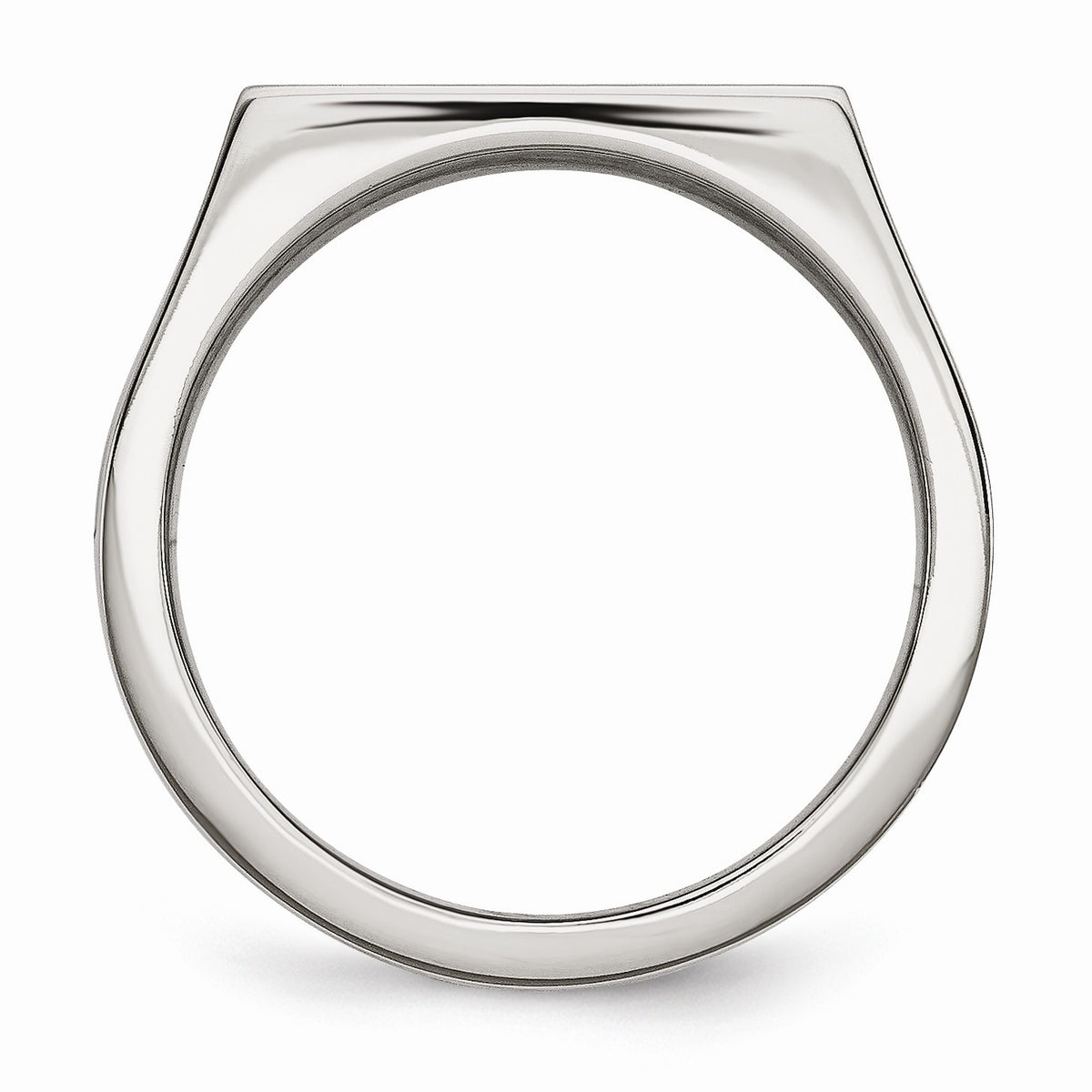 Alternate view of the 15mm Stainless Steel &amp; 1/4 Ctw Two-Tone Diamond Polished Tapered Band by The Black Bow Jewelry Co.