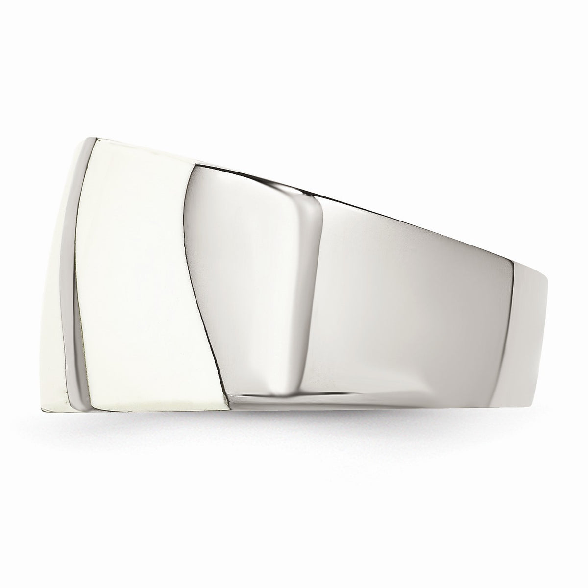 Alternate view of the Stainless Steel White Enamel Ring by The Black Bow Jewelry Co.