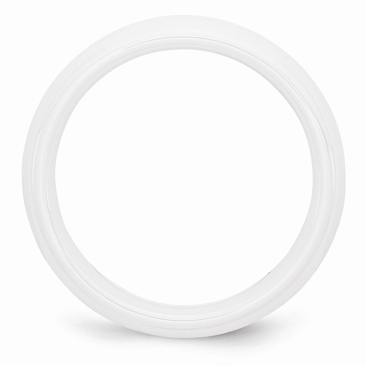 Alternate view of the White Ceramic, 6mm Polished Domed Comfort Fit Band by The Black Bow Jewelry Co.