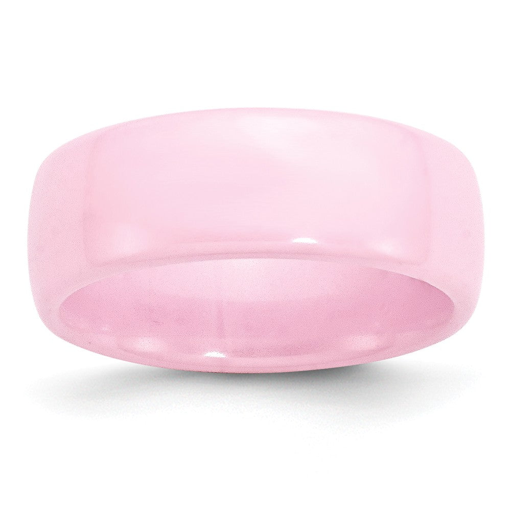 Pink Ceramic, 8mm Polished Domed Comfort Fit Band, Item R9860 by The Black Bow Jewelry Co.