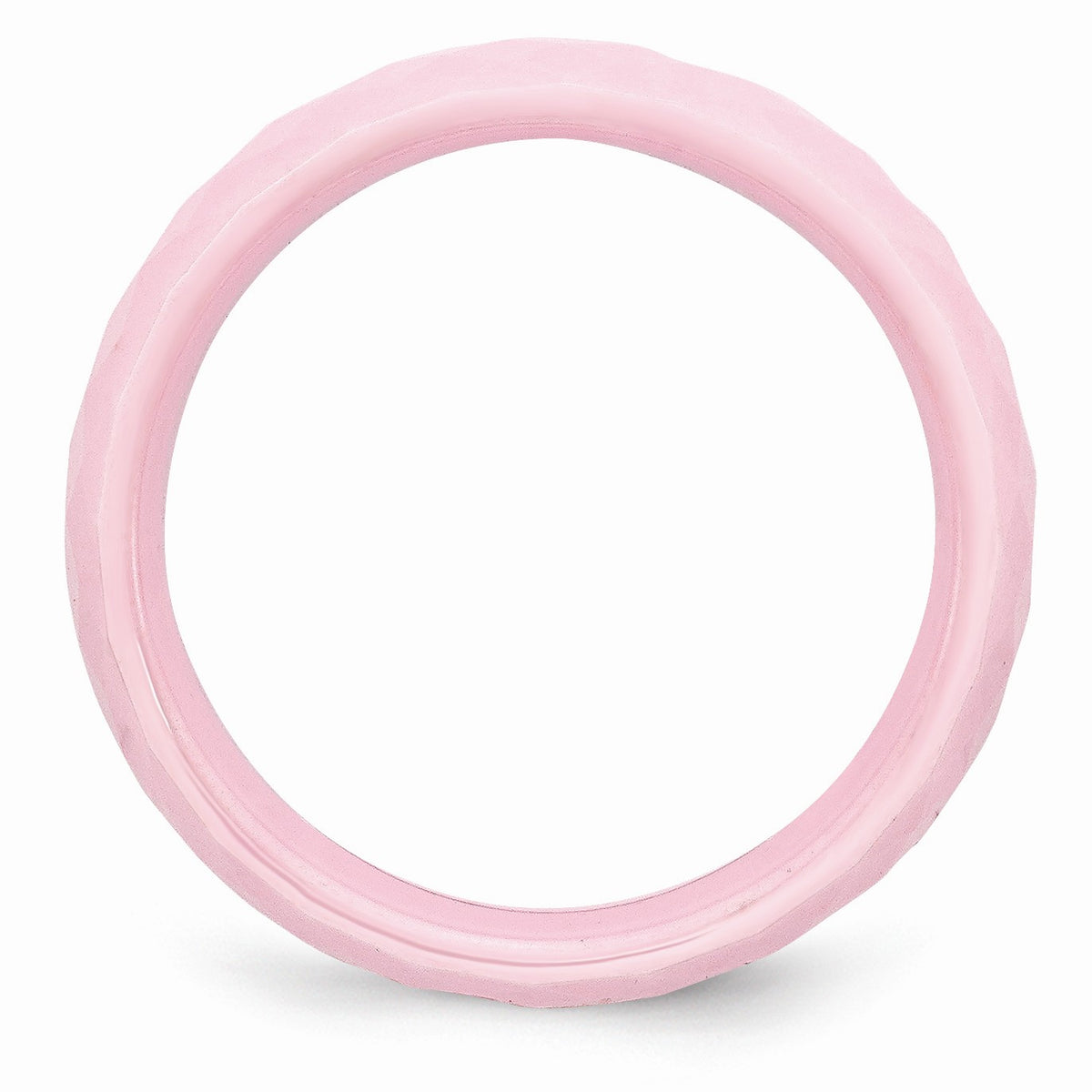 Alternate view of the Pink Ceramic, 6mm Polished Faceted Comfort Fit Band by The Black Bow Jewelry Co.