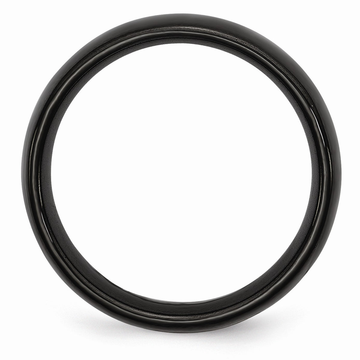 Alternate view of the Black Ceramic, 6mm Polished Domed Comfort Fit Band by The Black Bow Jewelry Co.