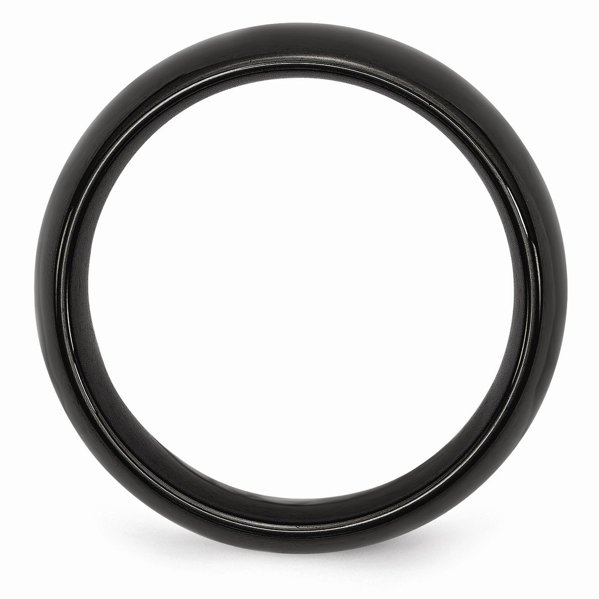 Alternate view of the Black Ceramic, 8mm Polished Domed Comfort Fit Band by The Black Bow Jewelry Co.