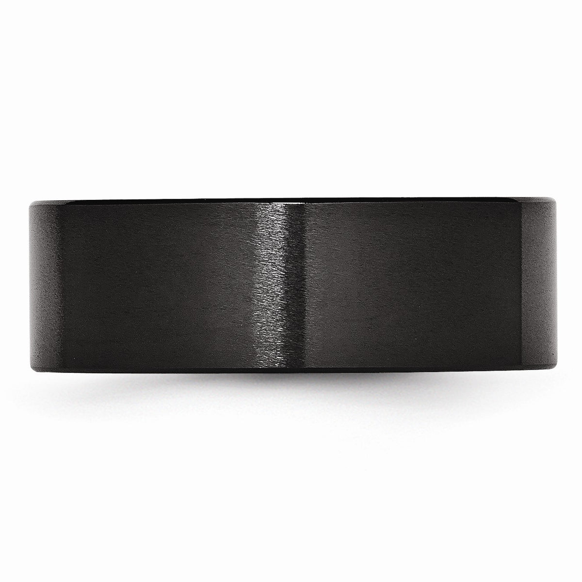 Alternate view of the Black Ceramic, 8mm Flat Brushed Comfort Fit Band by The Black Bow Jewelry Co.