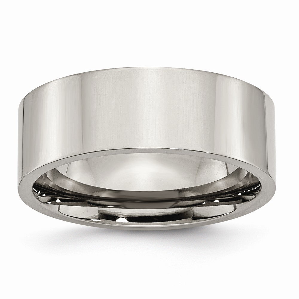 Titanium 8mm Polished Flat Comfort Fit Band, Item R9875 by The Black Bow Jewelry Co.