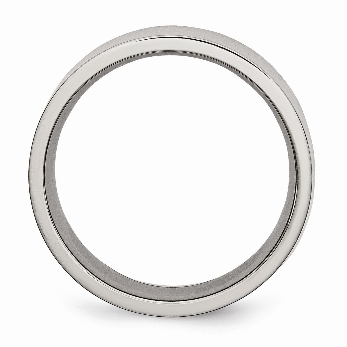 Alternate view of the Titanium 8mm Polished Flat Comfort Fit Band by The Black Bow Jewelry Co.