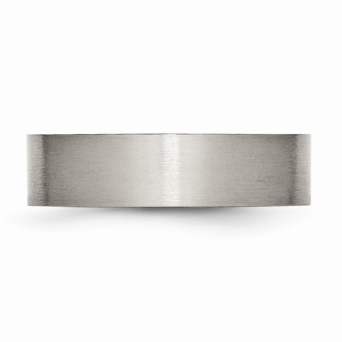 Alternate view of the Titanium 6mm Brushed Flat Comfort Fit Band by The Black Bow Jewelry Co.