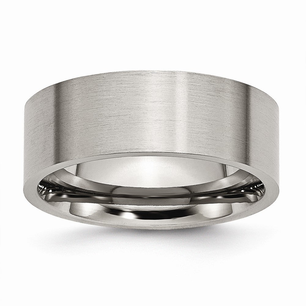 Titanium 8mm Brushed Flat Comfort Fit Band, Item R9877 by The Black Bow Jewelry Co.