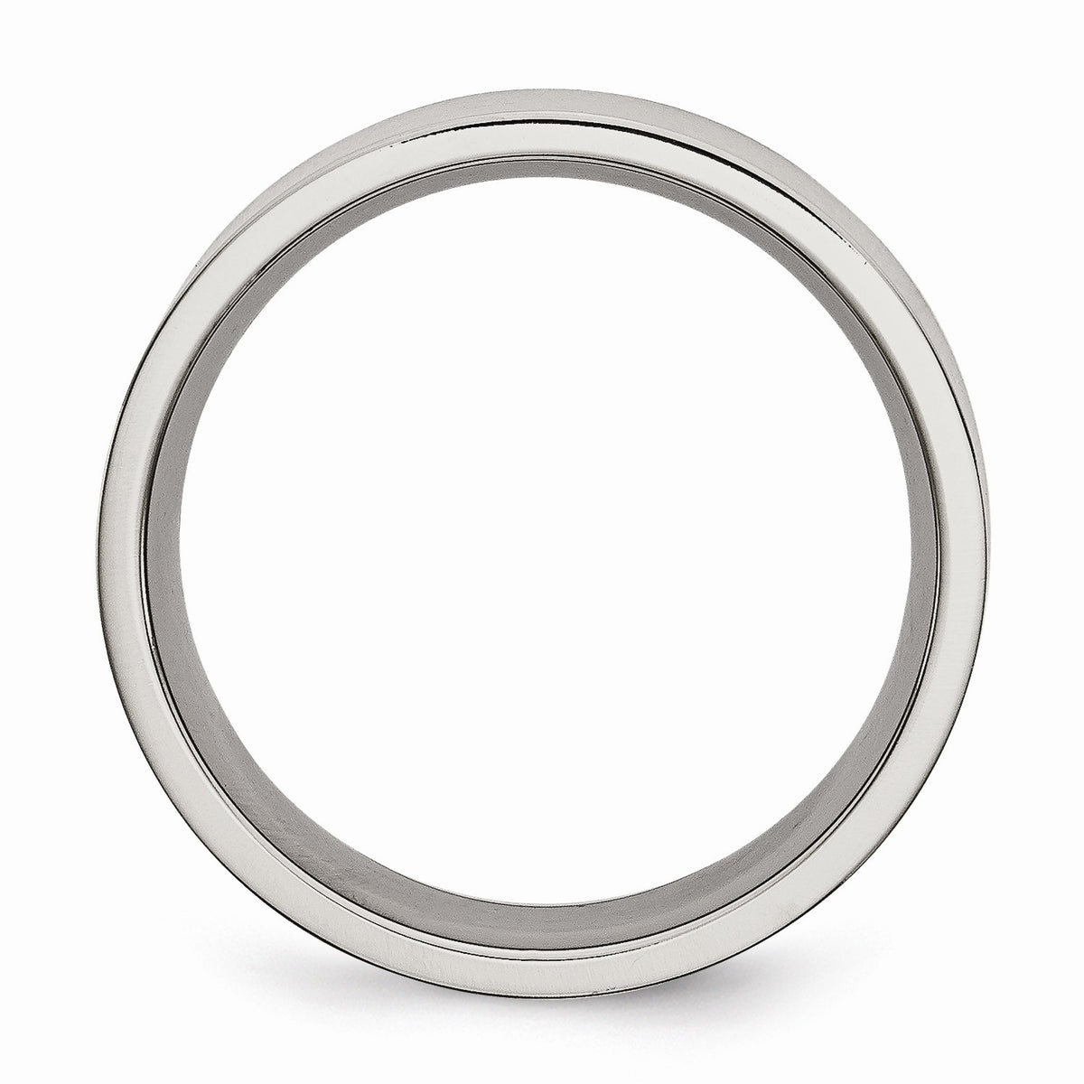 Alternate view of the Titanium 8mm Brushed Flat Comfort Fit Band by The Black Bow Jewelry Co.