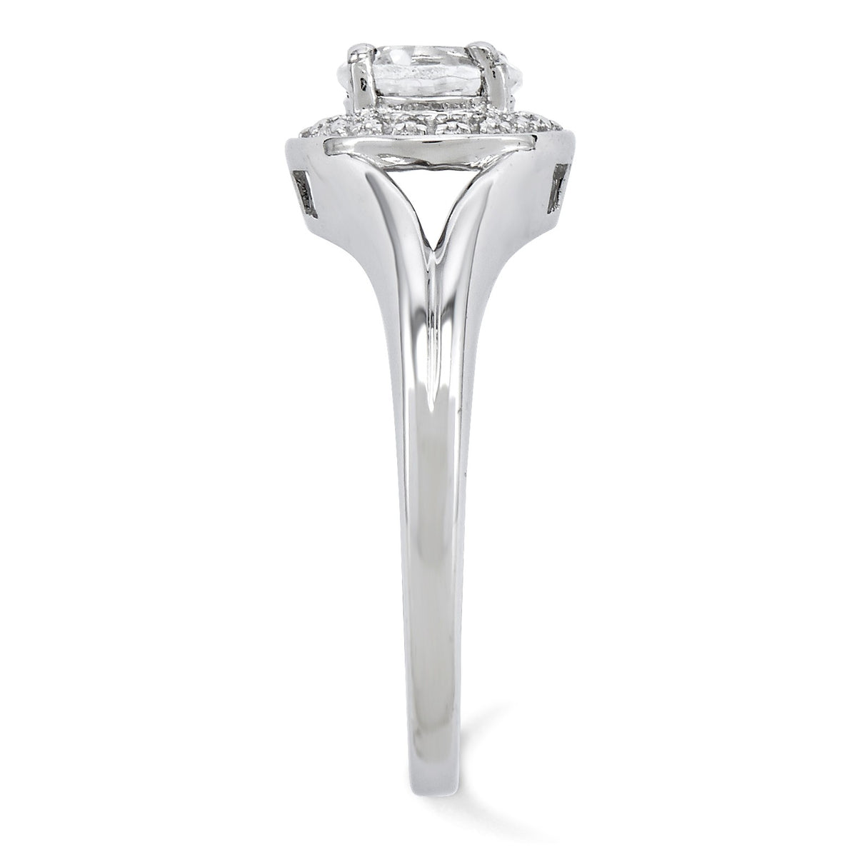 Alternate view of the Sterling Silver .01 Ctw Diamond &amp; Round White Topaz Ring by The Black Bow Jewelry Co.