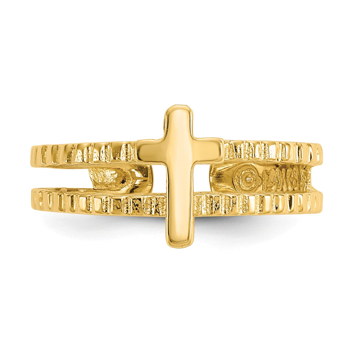 Alternate view of the Cross Toe Ring in 14K Yellow Gold by The Black Bow Jewelry Co.
