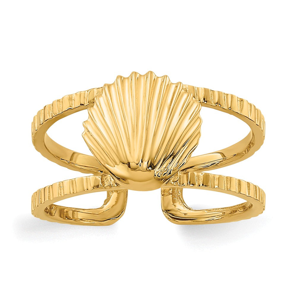Sea Shell Toe Ring in 14K Yellow Gold, Item T8005 by The Black Bow Jewelry Co.