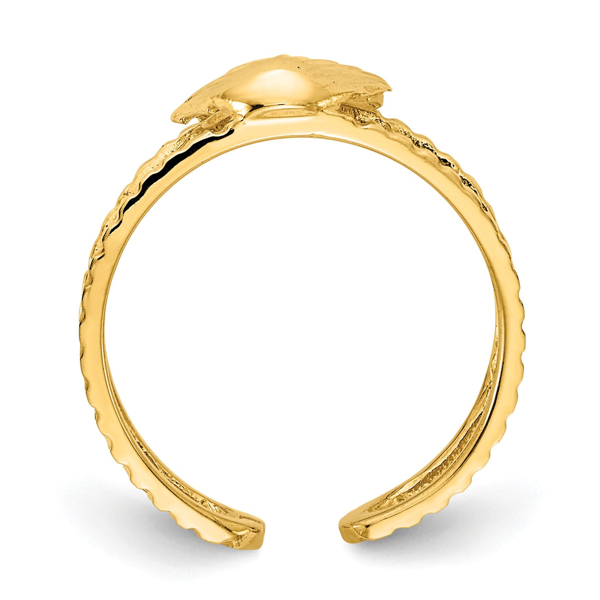 Alternate view of the Sea Shell Toe Ring in 14K Yellow Gold by The Black Bow Jewelry Co.