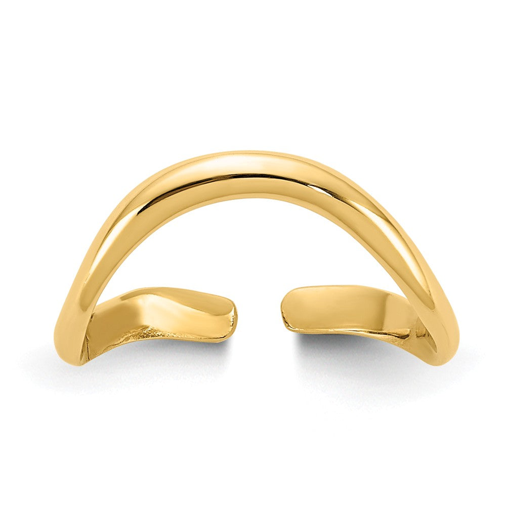 Polished Curved Toe Ring in 14K Yellow Gold, Item T8012 by The Black Bow Jewelry Co.