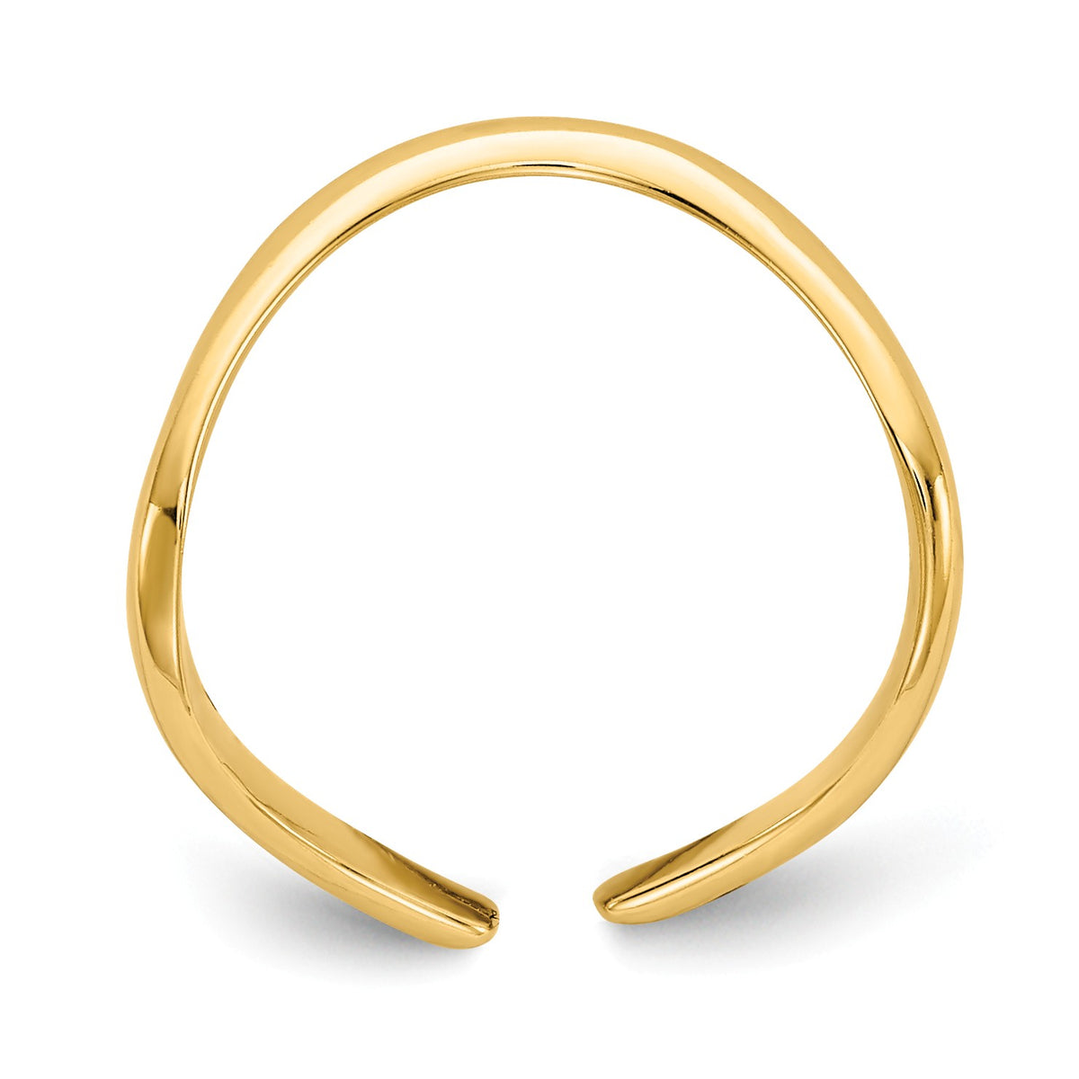 Alternate view of the Polished Curved Toe Ring in 14K Yellow Gold by The Black Bow Jewelry Co.