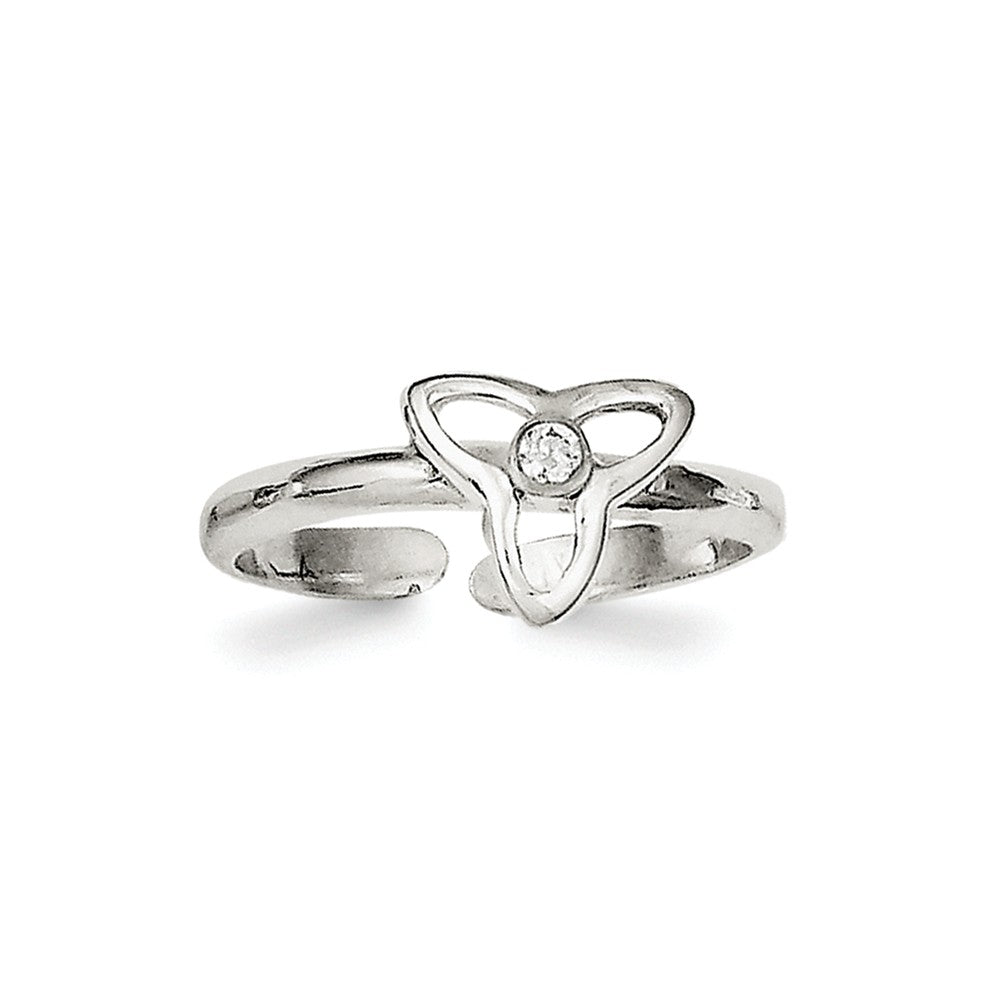 Cubic Zirconia Trinity Toe Ring in Sterling Silver, Item T8028 by The Black Bow Jewelry Co.