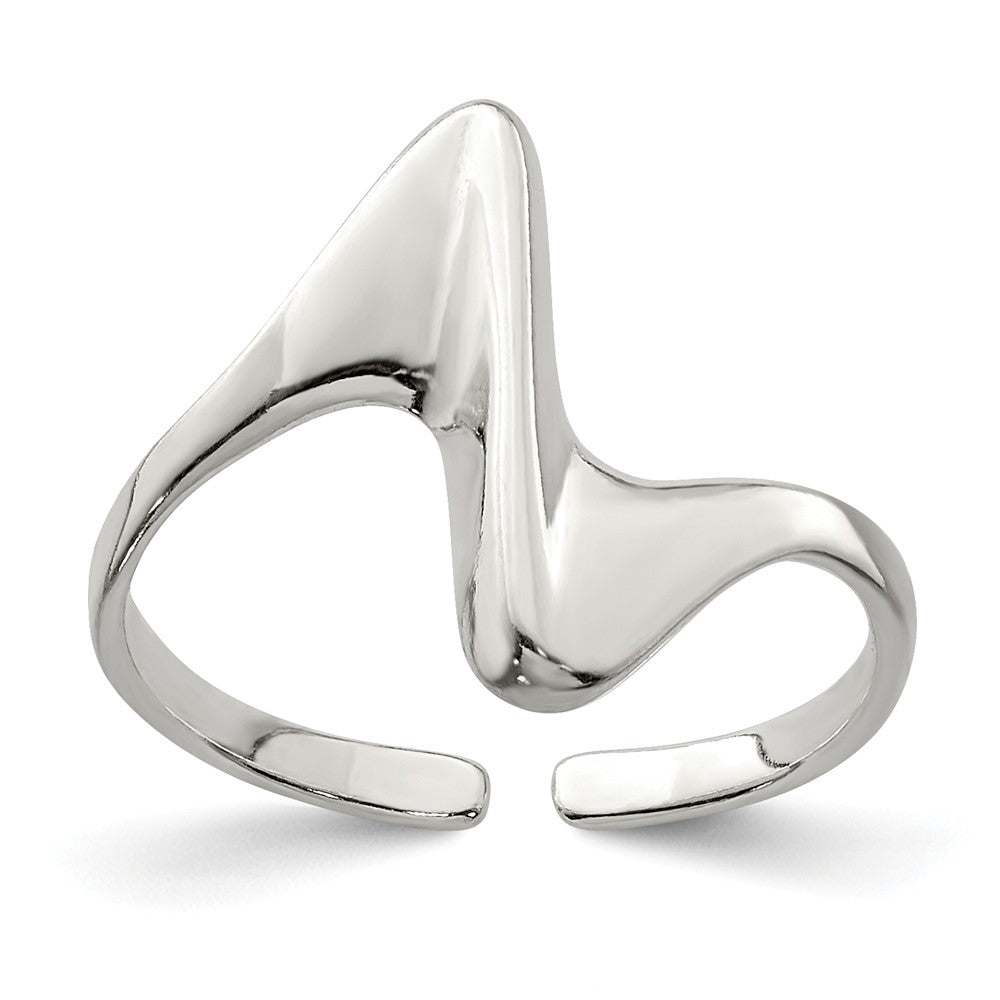 Polished Abstract Toe Ring in Sterling Silver, Item T8054 by The Black Bow Jewelry Co.