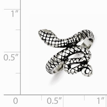 Alternate view of the Antiqued Snake Toe Ring in Sterling Silver by The Black Bow Jewelry Co.
