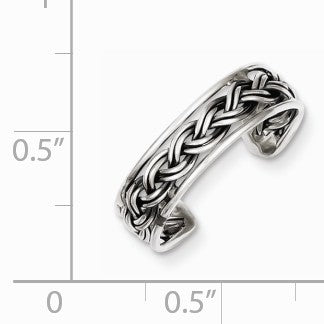 Alternate view of the Antiqued Double Braided Toe Ring in Sterling Silver by The Black Bow Jewelry Co.