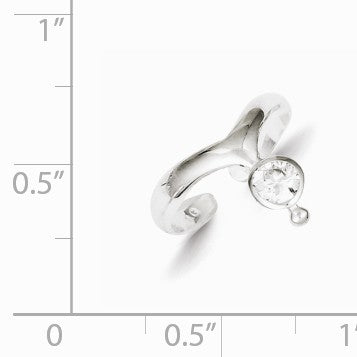 Alternate view of the Cubic Zirconia Dangle Toe Ring in Sterling Silver by The Black Bow Jewelry Co.