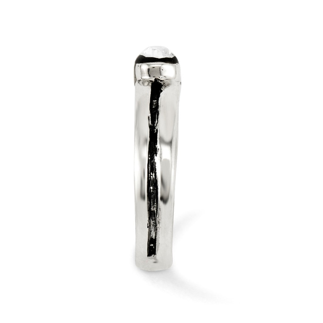 Alternate view of the 3mm Cubic Zirconia Gem Toe Ring in Sterling Silver by The Black Bow Jewelry Co.
